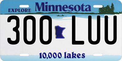 MN license plate 300LUU