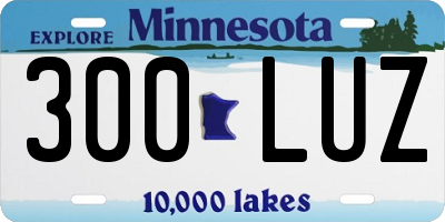 MN license plate 300LUZ