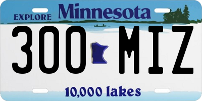 MN license plate 300MIZ