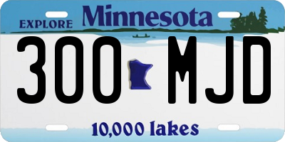 MN license plate 300MJD