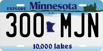 MN license plate 300MJN
