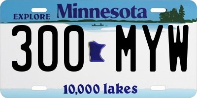 MN license plate 300MYW