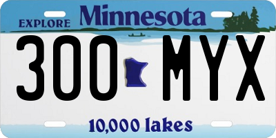 MN license plate 300MYX