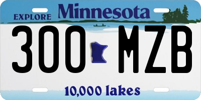 MN license plate 300MZB