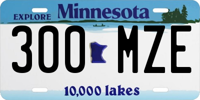MN license plate 300MZE