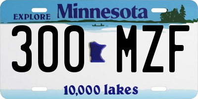MN license plate 300MZF