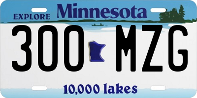 MN license plate 300MZG