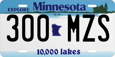 MN license plate 300MZS