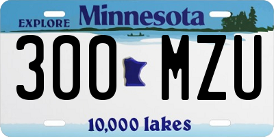 MN license plate 300MZU