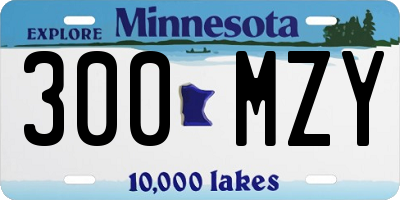MN license plate 300MZY