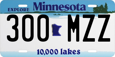 MN license plate 300MZZ