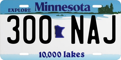 MN license plate 300NAJ