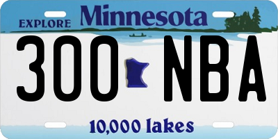 MN license plate 300NBA