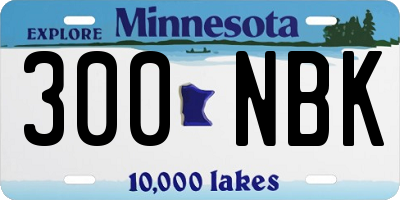 MN license plate 300NBK