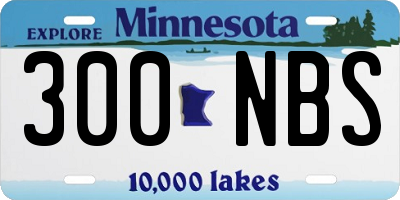 MN license plate 300NBS