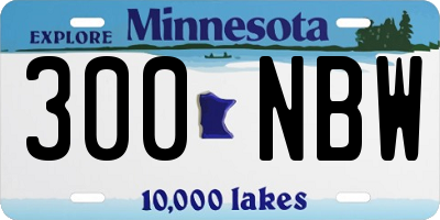 MN license plate 300NBW