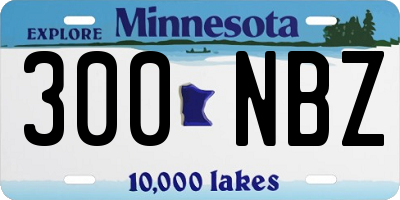MN license plate 300NBZ