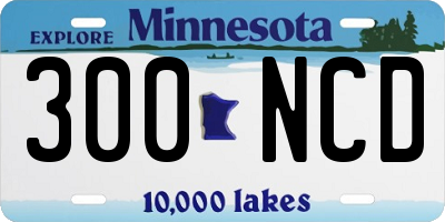 MN license plate 300NCD