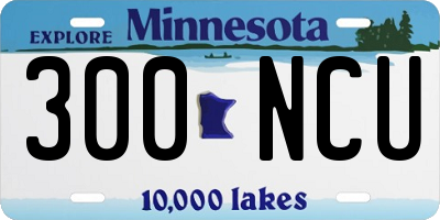 MN license plate 300NCU