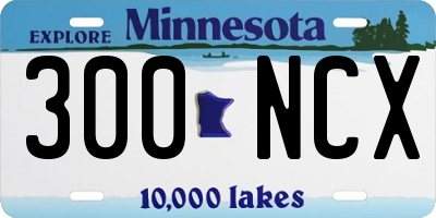 MN license plate 300NCX