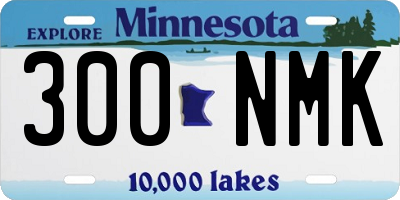 MN license plate 300NMK