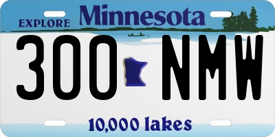MN license plate 300NMW