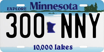 MN license plate 300NNY
