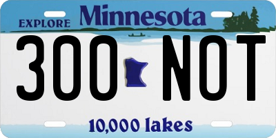 MN license plate 300NOT