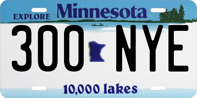 MN license plate 300NYE