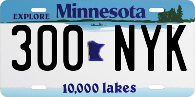 MN license plate 300NYK