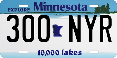 MN license plate 300NYR