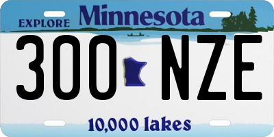 MN license plate 300NZE