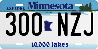MN license plate 300NZJ