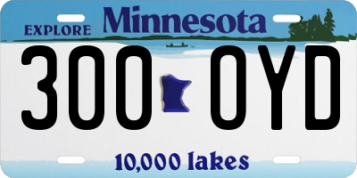 MN license plate 300OYD