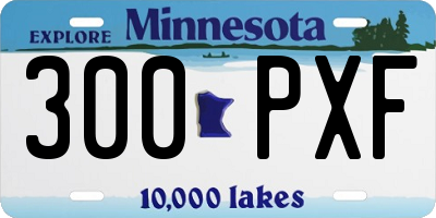 MN license plate 300PXF