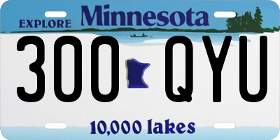 MN license plate 300QYU
