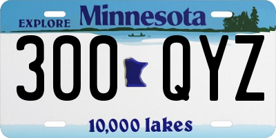 MN license plate 300QYZ