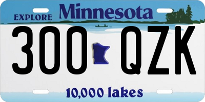 MN license plate 300QZK
