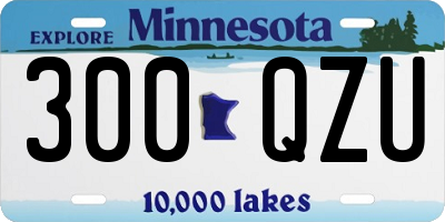 MN license plate 300QZU