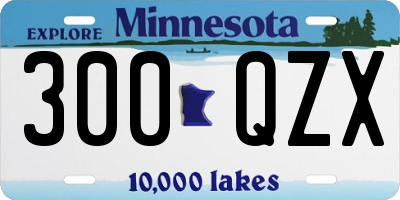 MN license plate 300QZX
