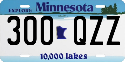 MN license plate 300QZZ