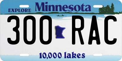 MN license plate 300RAC