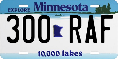 MN license plate 300RAF