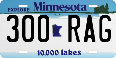 MN license plate 300RAG