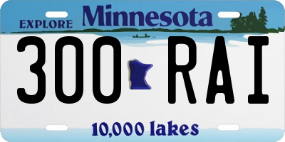 MN license plate 300RAI