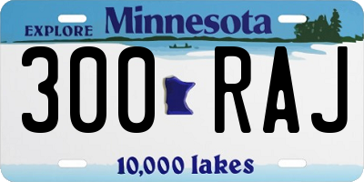 MN license plate 300RAJ