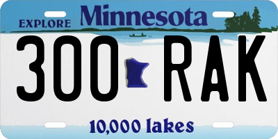 MN license plate 300RAK