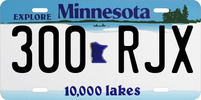 MN license plate 300RJX