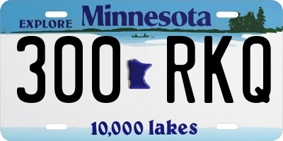 MN license plate 300RKQ