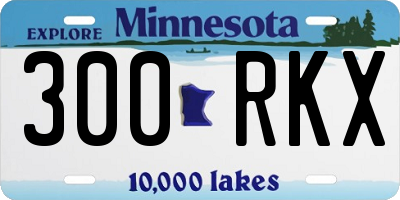 MN license plate 300RKX